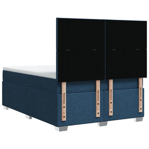 Κρεβάτι Boxspring με Στρώμα Μπλε 160x200 εκ. Υφασμάτινο - Pakobazaar