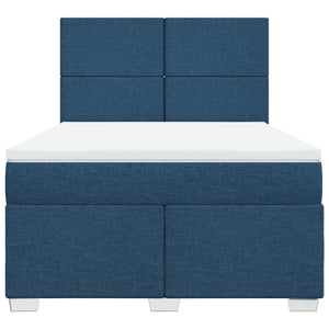 Κρεβάτι Boxspring με Στρώμα Μπλε 160x200 εκ. Υφασμάτινο - Pakobazaar