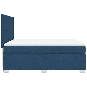 Κρεβάτι Boxspring με Στρώμα Μπλε 160x200 εκ. Υφασμάτινο - Pakobazaar