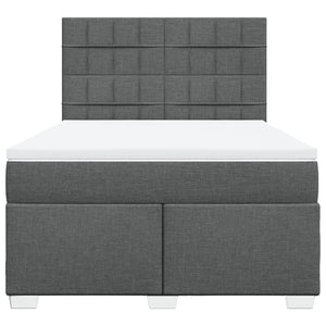 Κρεβάτι Boxspring με Στρώμα Σκούρο Γκρι 160x200 εκ Υφασμάτινο - Pakobazaar