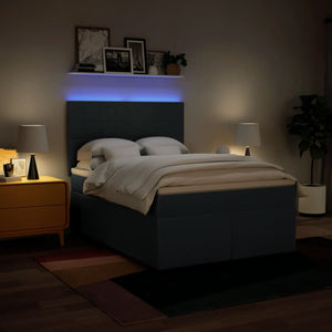 Κρεβάτι Boxspring με Στρώμα Μπλε 160x200 εκ. Υφασμάτινο - Pakobazaar