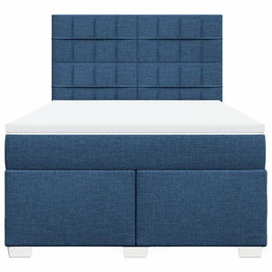 Κρεβάτι Boxspring με Στρώμα Μπλε 160x200 εκ. Υφασμάτινο - Pakobazaar