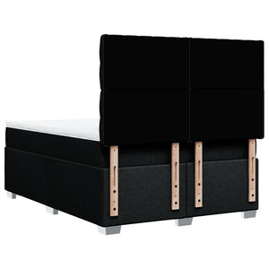 Κρεβάτι Boxspring με Στρώμα Μαύρο 160x200 εκ. Υφασμάτινο - Pakobazaar