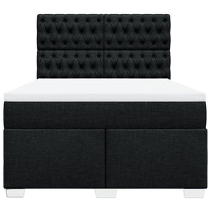Κρεβάτι Boxspring με Στρώμα Μαύρο 160x200 εκ. Υφασμάτινο - Pakobazaar