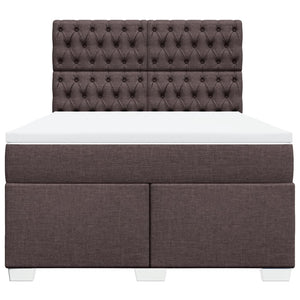 Κρεβάτι Boxspring με Στρώμα Σκούρο Καφέ 160x200 εκ Υφασμάτινο - Pakobazaar
