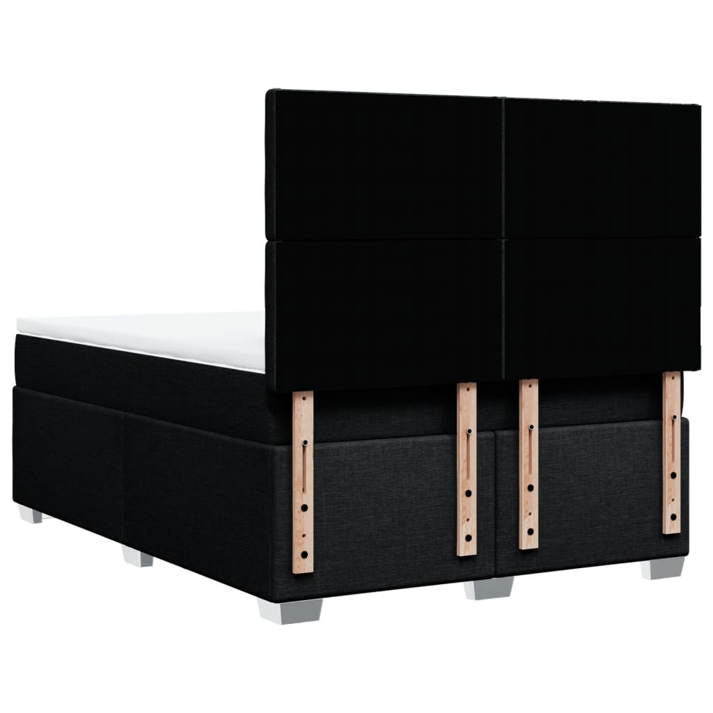 Κρεβάτι Boxspring με Στρώμα Μαύρο 160x200 εκ. Υφασμάτινο - Pakobazaar