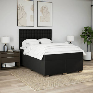 Κρεβάτι Boxspring με Στρώμα Μαύρο 160x200 εκ. Υφασμάτινο - Pakobazaar