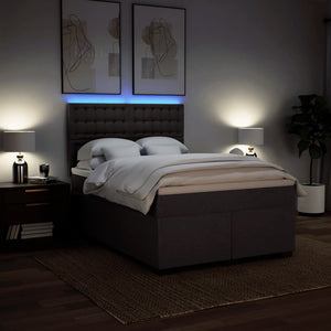 Κρεβάτι Boxspring με Στρώμα Σκούρο Καφέ 160x200 εκ Υφασμάτινο - Pakobazaar