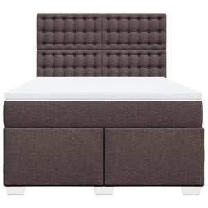 Κρεβάτι Boxspring με Στρώμα Σκούρο Καφέ 160x200 εκ Υφασμάτινο - Pakobazaar