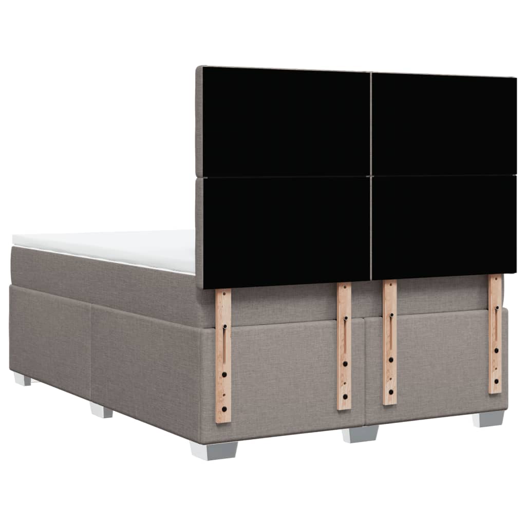 Κρεβάτι Boxspring με Στρώμα Taupe 160x200 εκ. Υφασμάτινο - Pakobazaar