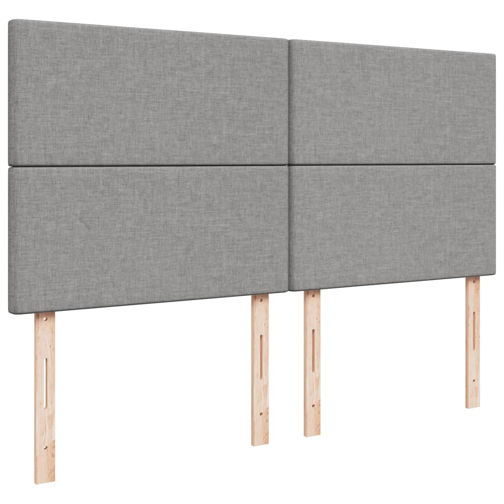 Κρεβάτι Boxspring με Στρώμα Ανοιχτό Γκρι 180x200 εκ. Υφασμάτινο - Pakobazaar