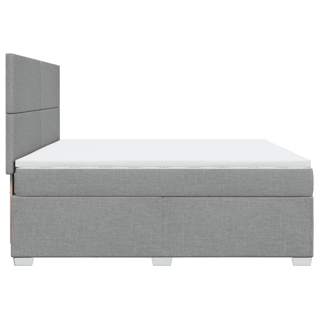 Κρεβάτι Boxspring με Στρώμα Ανοιχτό Γκρι 180x200 εκ. Υφασμάτινο - Pakobazaar