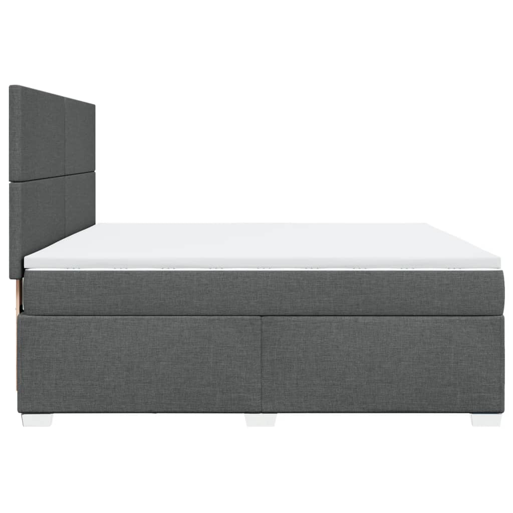Κρεβάτι Boxspring με Στρώμα Σκούρο Γκρι 180x200 εκ Υφασμάτιν - Pakobazaar