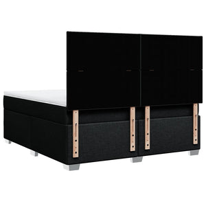 Κρεβάτι Boxspring με Στρώμα Μαύρο 180x200 εκ. Υφασμάτινο