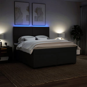 Κρεβάτι Boxspring με Στρώμα Μαύρο 180x200 εκ. Υφασμάτινο
