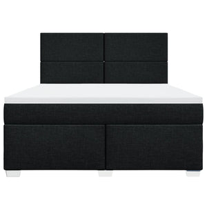 Κρεβάτι Boxspring με Στρώμα Μαύρο 180x200 εκ. Υφασμάτινο