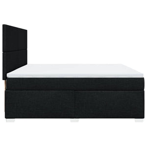 Κρεβάτι Boxspring με Στρώμα Μαύρο 180x200 εκ. Υφασμάτινο