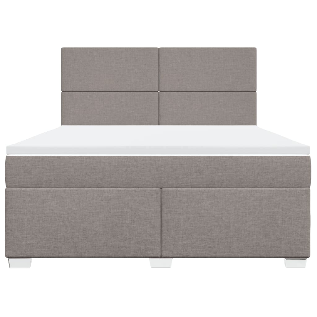Κρεβάτι Boxspring με Στρώμα Taupe 180x200 εκ. Υφασμάτινο - Pakobazaar