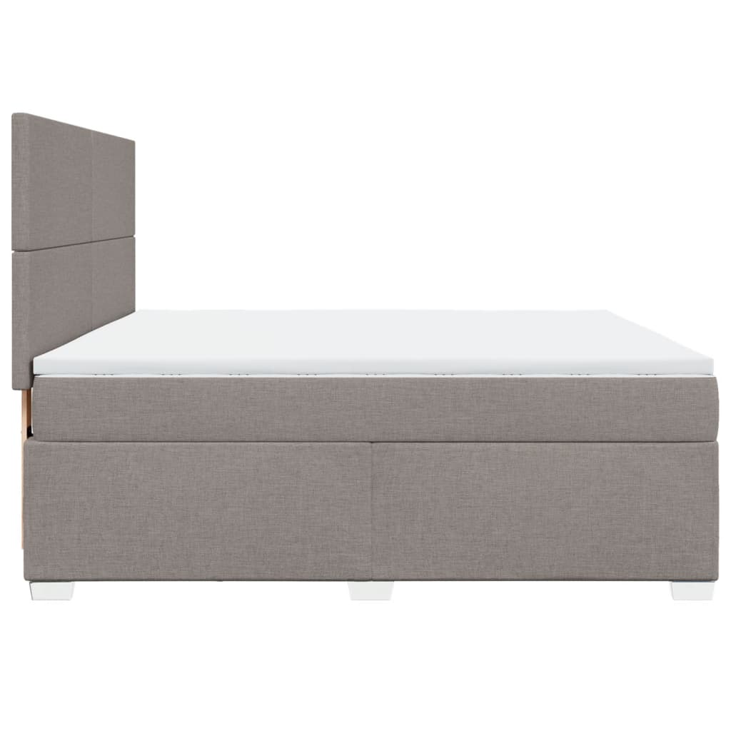 Κρεβάτι Boxspring με Στρώμα Taupe 180x200 εκ. Υφασμάτινο - Pakobazaar