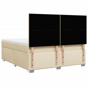 Κρεβάτι Boxspring με Στρώμα Κρεμ 180x200 εκ. Υφασμάτινο - Pakobazaar