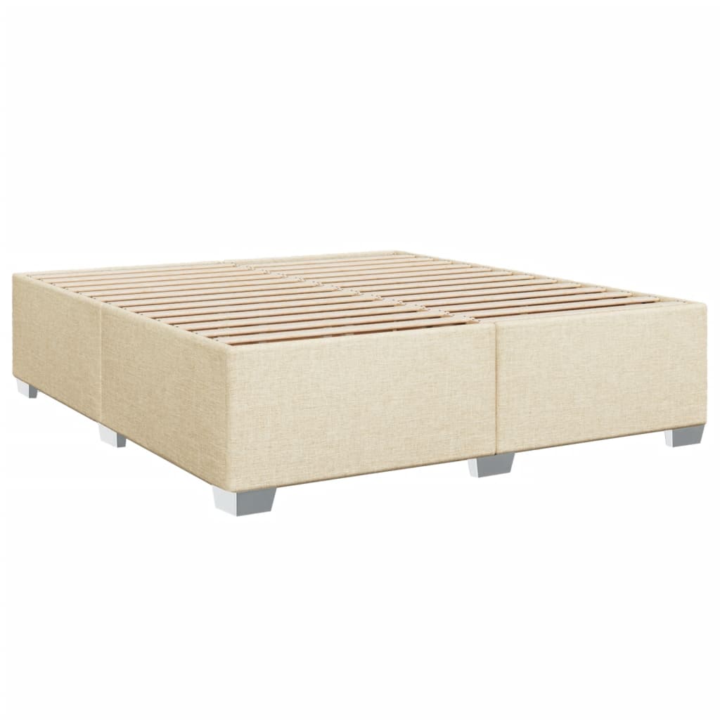 Κρεβάτι Boxspring με Στρώμα Κρεμ 180x200 εκ. Υφασμάτινο - Pakobazaar