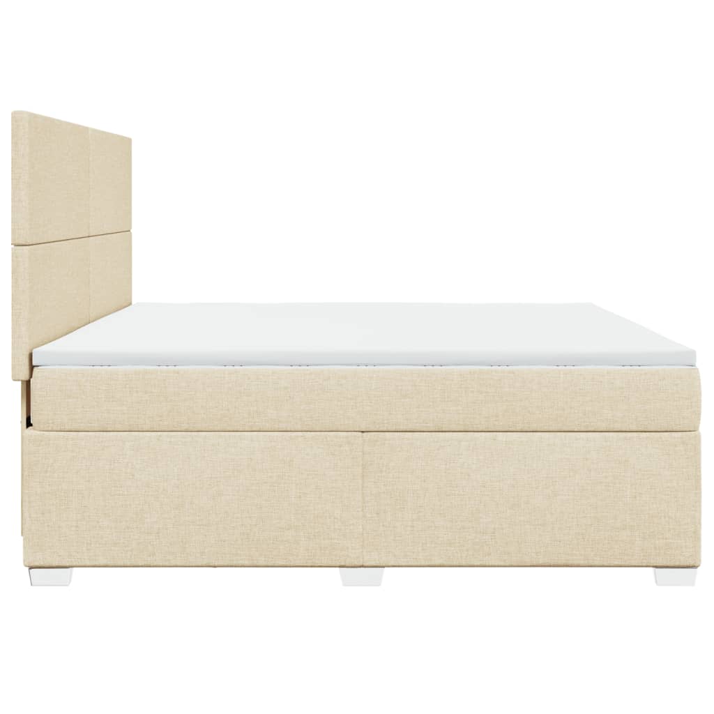 Κρεβάτι Boxspring με Στρώμα Κρεμ 180x200 εκ. Υφασμάτινο - Pakobazaar