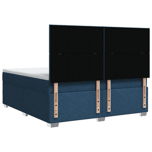 Κρεβάτι Boxspring με Στρώμα Μπλε 180x200 εκ. Υφασμάτινο