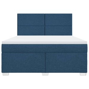Κρεβάτι Boxspring με Στρώμα Μπλε 180x200 εκ. Υφασμάτινο
