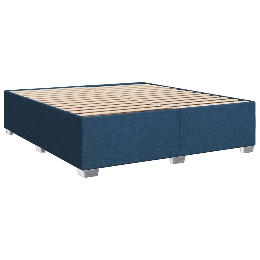 Κρεβάτι Boxspring με Στρώμα Μπλε 180x200 εκ. Υφασμάτινο
