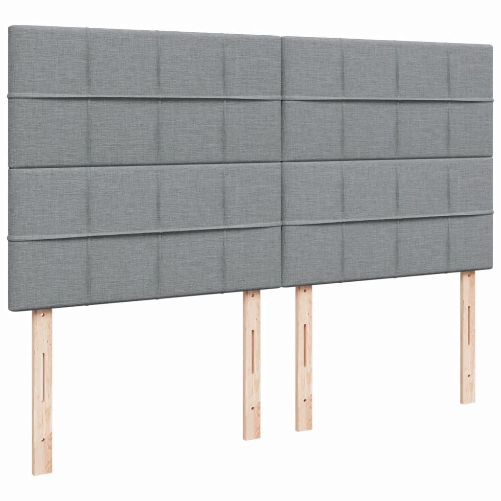 Κρεβάτι Boxspring με Στρώμα Ανοιχτό Γκρι 180x200 εκ. Υφασμάτινο - Pakobazaar