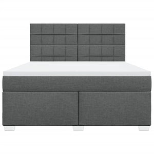 Κρεβάτι Boxspring με Στρώμα Σκούρο Γκρι 180x200 εκ Υφασμάτιν - Pakobazaar