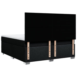 Κρεβάτι Boxspring με Στρώμα Μαύρο 180x200 εκ. Υφασμάτινο