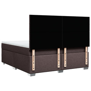 Κρεβάτι Boxspring με Στρώμα Σκούρο Καφέ 180x200 εκ Υφασμάτινο - Pakobazaar