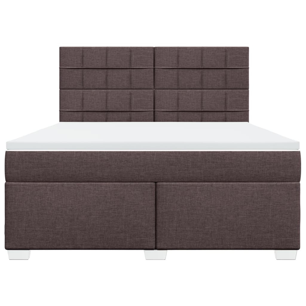 Κρεβάτι Boxspring με Στρώμα Σκούρο Καφέ 180x200 εκ Υφασμάτινο - Pakobazaar