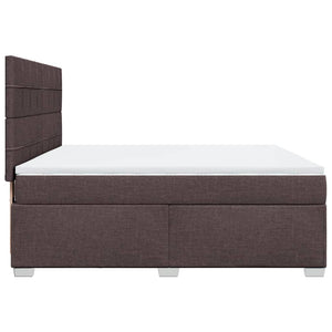 Κρεβάτι Boxspring με Στρώμα Σκούρο Καφέ 180x200 εκ Υφασμάτινο - Pakobazaar