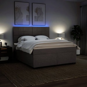 Κρεβάτι Boxspring με Στρώμα Taupe 180x200 εκ. Υφασμάτινο - Pakobazaar