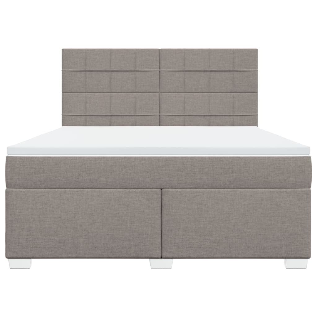 Κρεβάτι Boxspring με Στρώμα Taupe 180x200 εκ. Υφασμάτινο - Pakobazaar