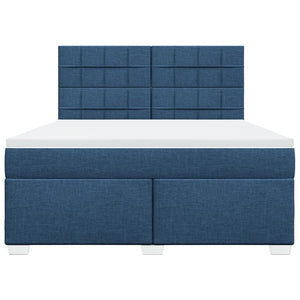 Κρεβάτι Boxspring με Στρώμα Μπλε 180x200 εκ. Υφασμάτινο - Pakobazaar