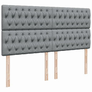 Κρεβάτι Boxspring με Στρώμα Ανοιχτό Γκρι 180x200 εκ. Υφασμάτινο - Pakobazaar