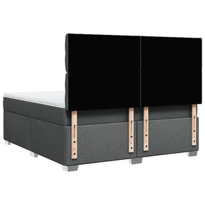Κρεβάτι Boxspring με Στρώμα Σκούρο Γκρι 180x200 εκ Υφασμάτιν - Pakobazaar