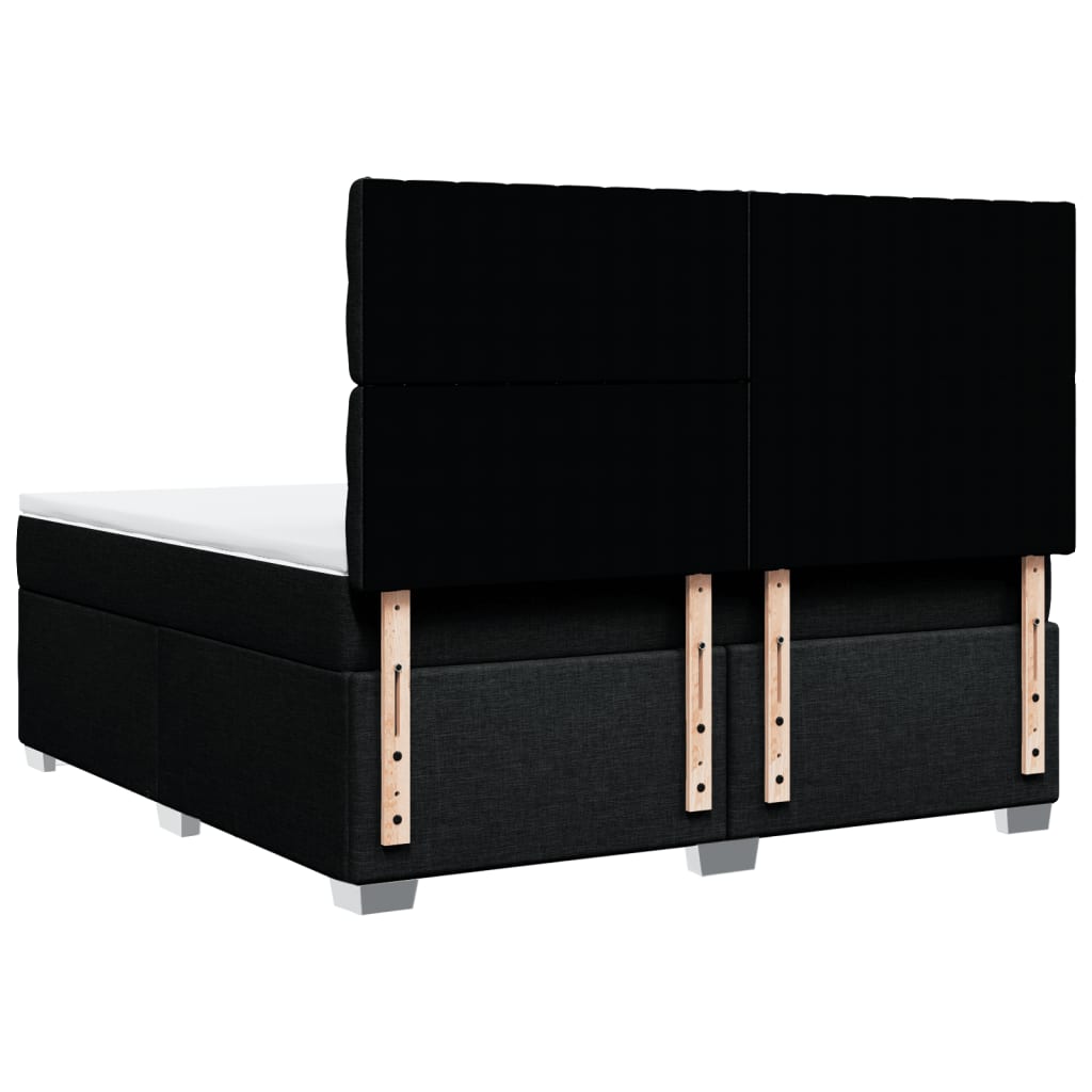 Κρεβάτι Boxspring με Στρώμα Μαύρο 180x200 εκ. Υφασμάτινο - Pakobazaar