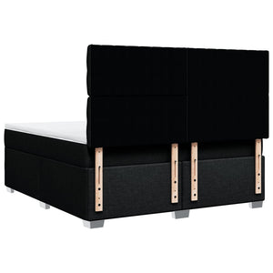 Κρεβάτι Boxspring με Στρώμα Μαύρο 180x200 εκ. Υφασμάτινο - Pakobazaar