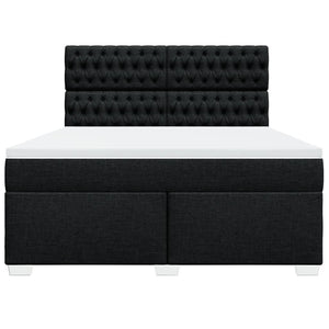 Κρεβάτι Boxspring με Στρώμα Μαύρο 180x200 εκ. Υφασμάτινο - Pakobazaar