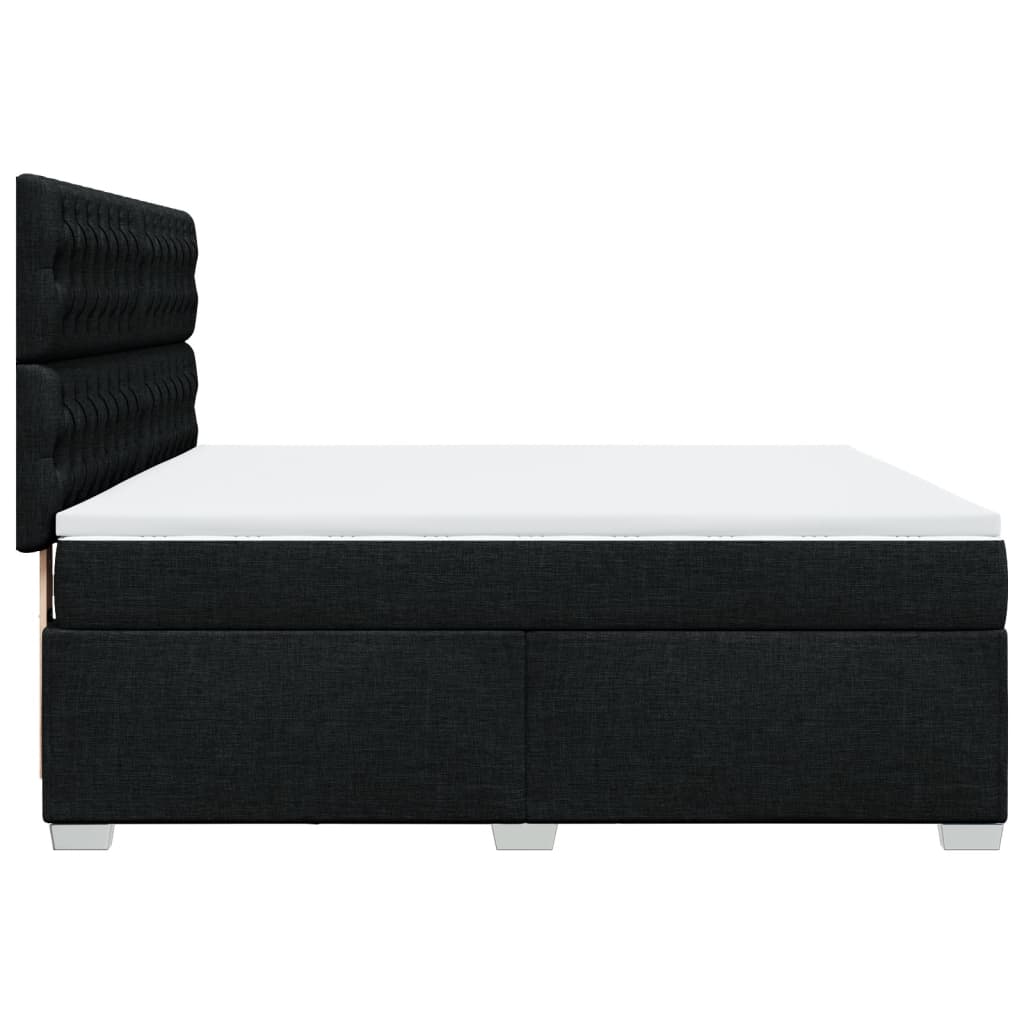 Κρεβάτι Boxspring με Στρώμα Μαύρο 180x200 εκ. Υφασμάτινο - Pakobazaar