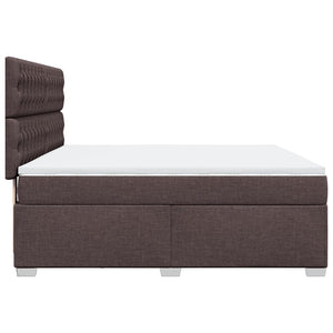 Κρεβάτι Boxspring με Στρώμα Σκούρο Καφέ 180x200 εκ Υφασμάτινο - Pakobazaar