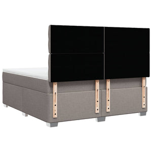Κρεβάτι Boxspring με Στρώμα Taupe 180x200 εκ. Υφασμάτινο - Pakobazaar