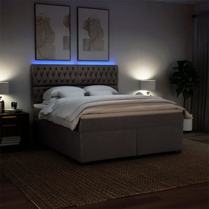 Κρεβάτι Boxspring με Στρώμα Taupe 180x200 εκ. Υφασμάτινο - Pakobazaar