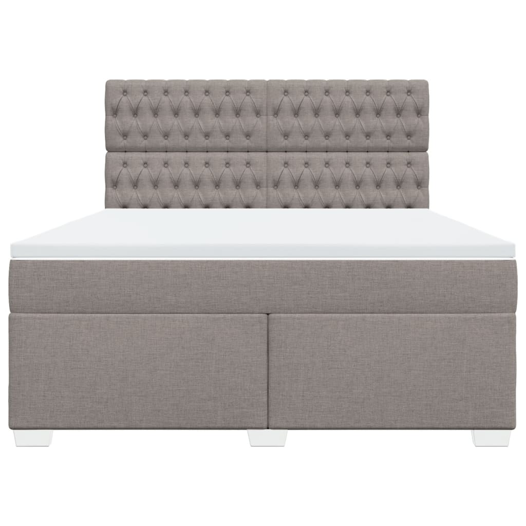 Κρεβάτι Boxspring με Στρώμα Taupe 180x200 εκ. Υφασμάτινο - Pakobazaar