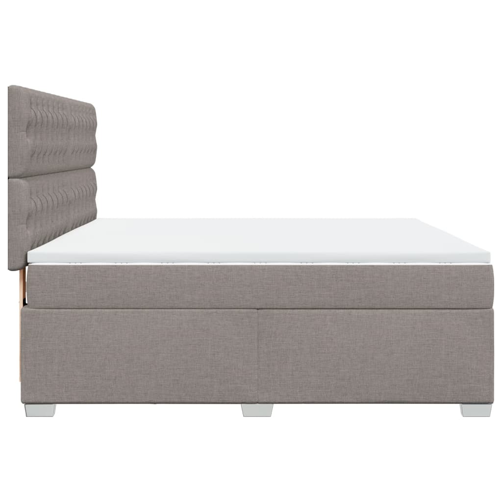 Κρεβάτι Boxspring με Στρώμα Taupe 180x200 εκ. Υφασμάτινο - Pakobazaar