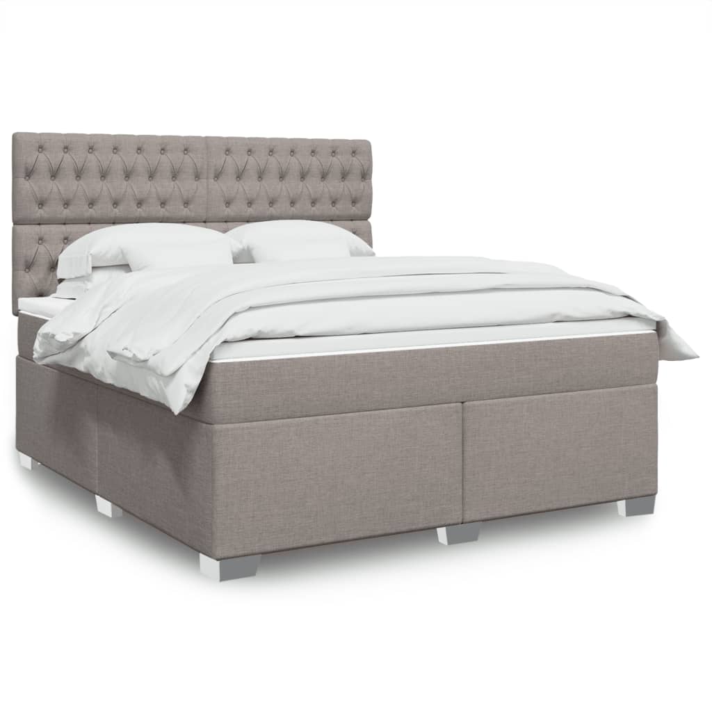 Κρεβάτι Boxspring με Στρώμα Taupe 180x200 εκ. Υφασμάτινο - Pakobazaar